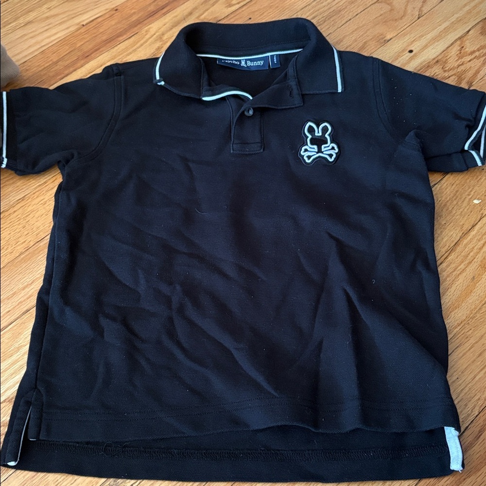 Psycho Bunny Black Polo Shirt for Kids